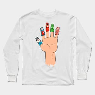 Finger Puppetsand drawn Long Sleeve T-Shirt